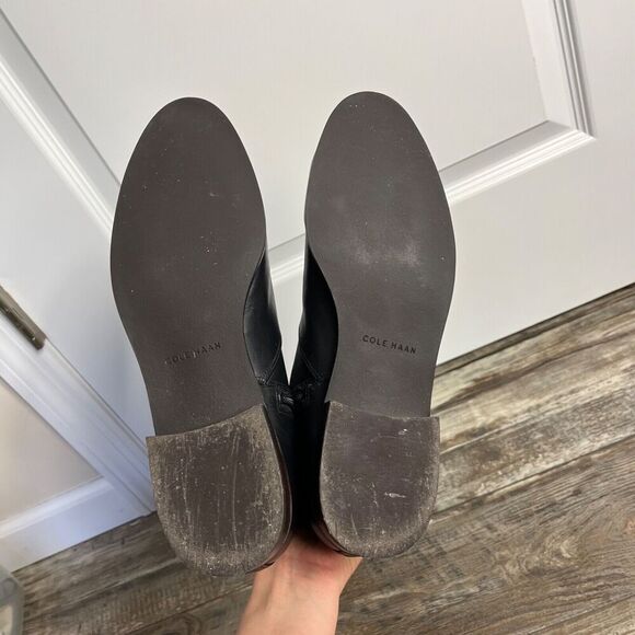 Cole Haan Elverton Knee High Boot Black Leather Women's 10 B Riding - Picture 5 of 16